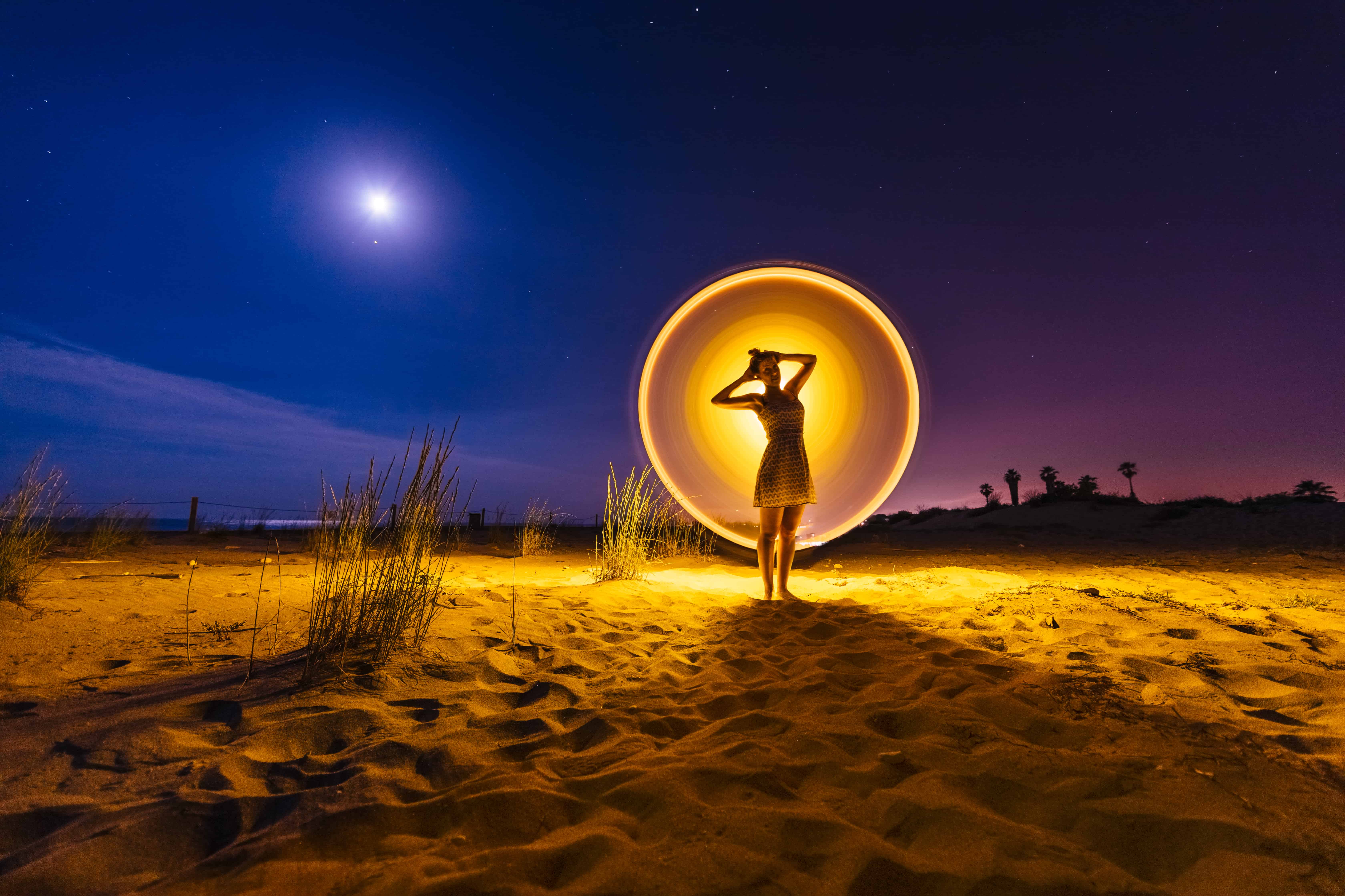 lightpainting sur un modèle féminin